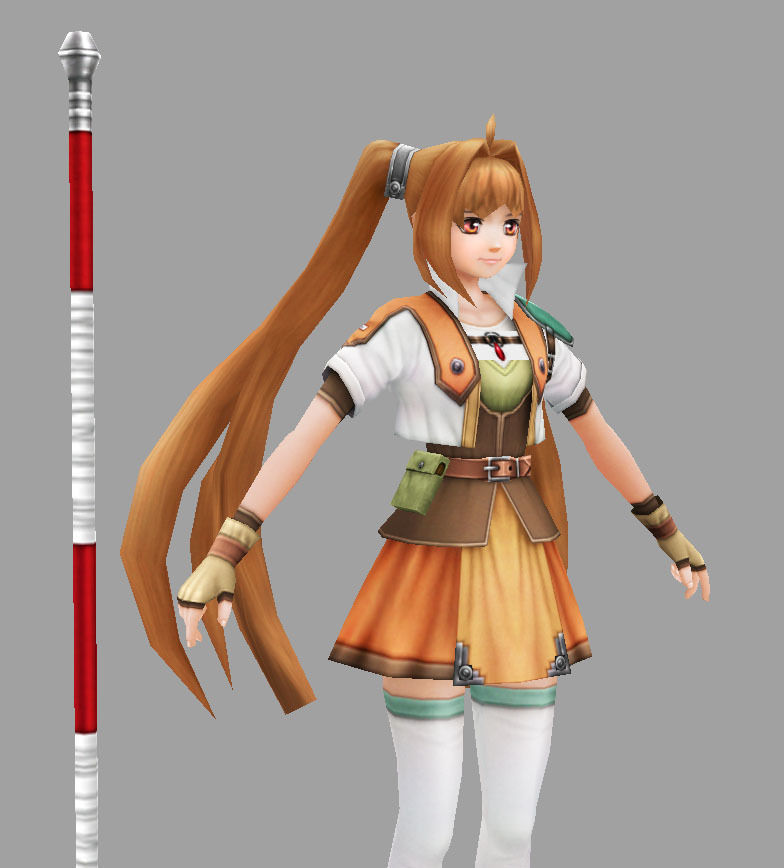 Female warrior Low-poly 3D model_3