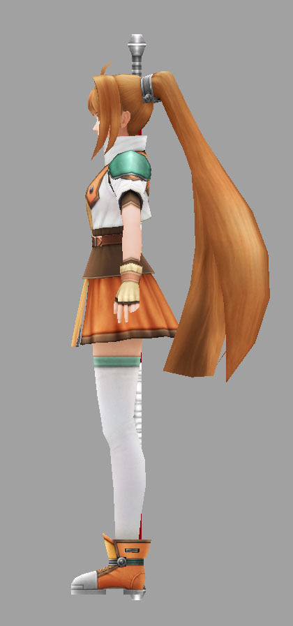 Female warrior Low-poly 3D model_1