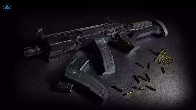 Splinter 49R SMG Low-poly 3D model