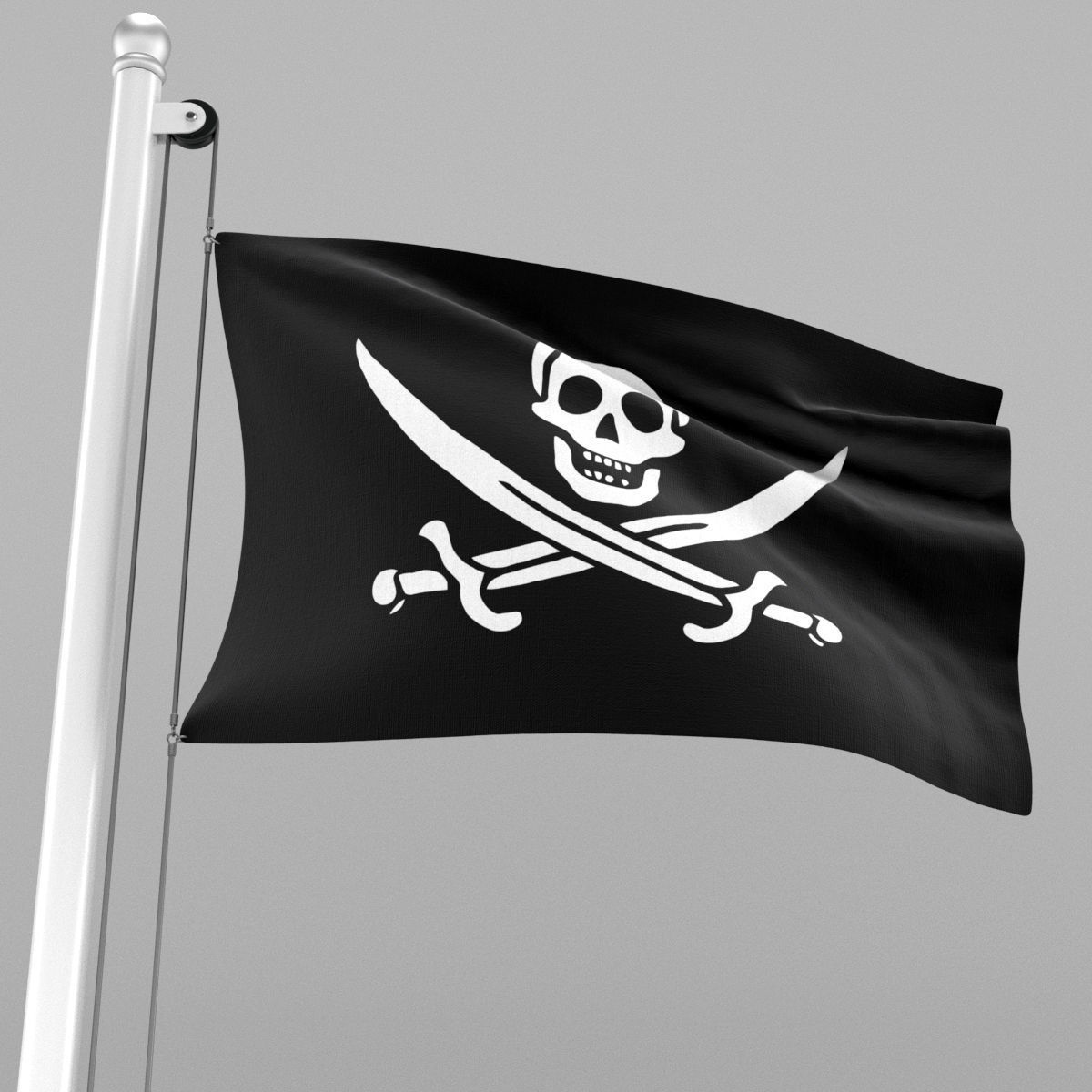 Pirate Flag 3D model_3