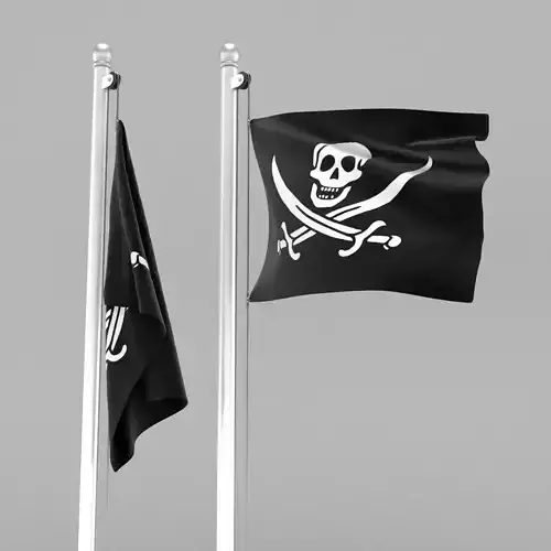 Pirate Flag 3D model Pirate Flag 3D model
