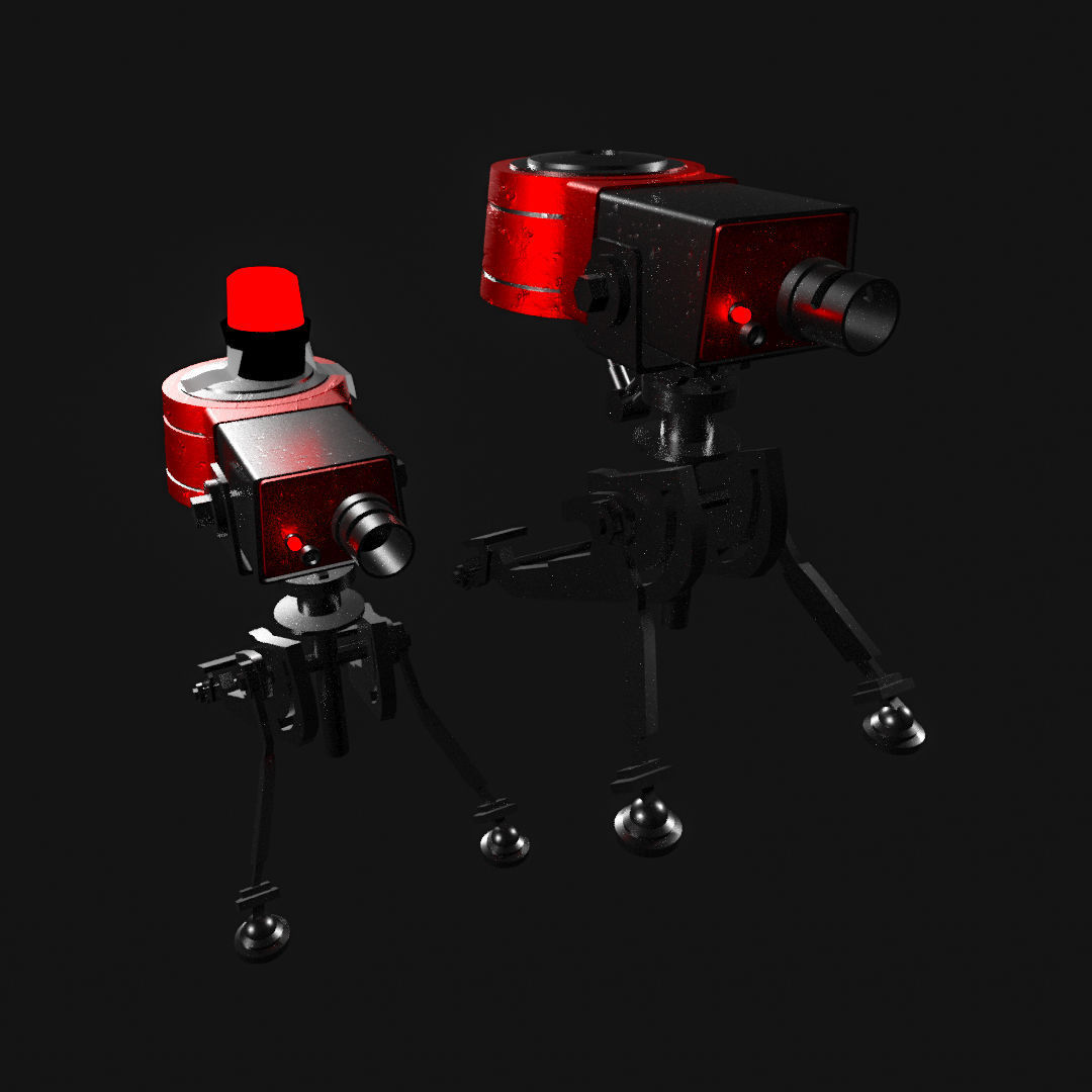 Turret Sentry and Mini- 4 models 2 Colors- Low-poly 3D model_6