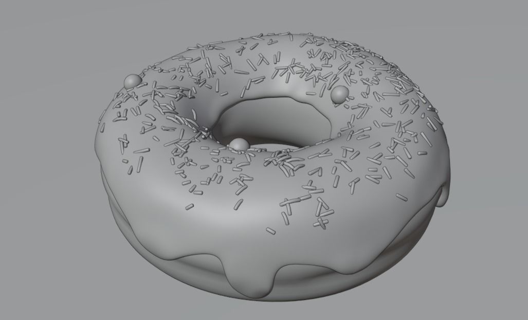Donut with Blue Icing and Sprinkles HQ Detail Free low-poly 3D model_8