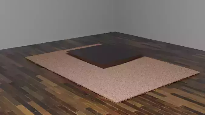 Table empty room with coffee Low-poly 3D model