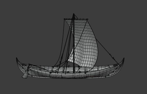 Viking longship Low-poly 3D model_10