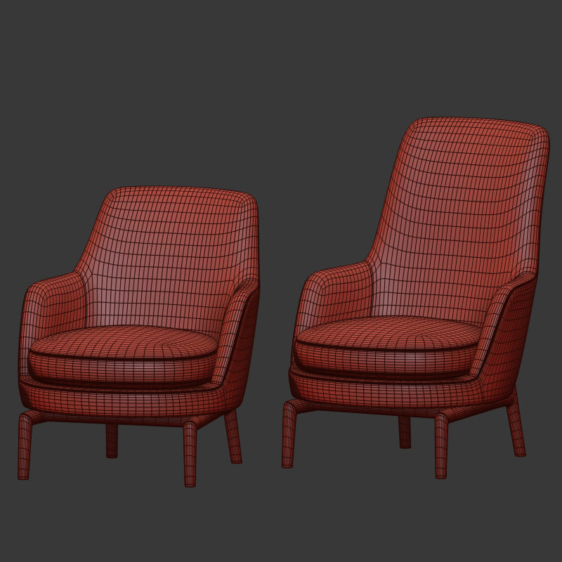 Leda Armchair Flexform Set 3D model_4