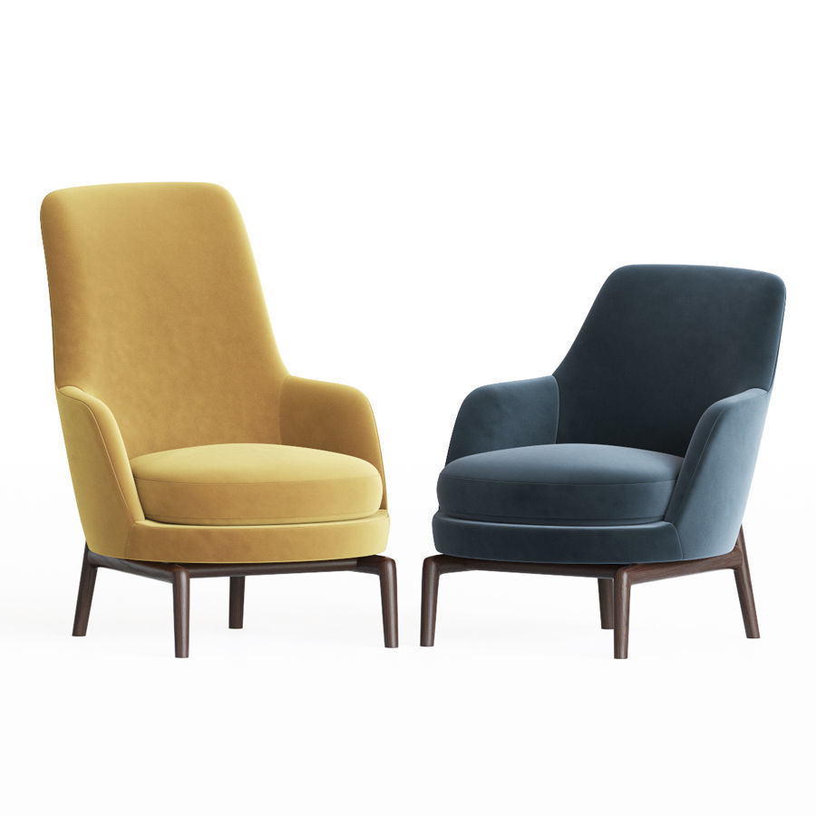 Leda Armchair Flexform Set 3D model_1