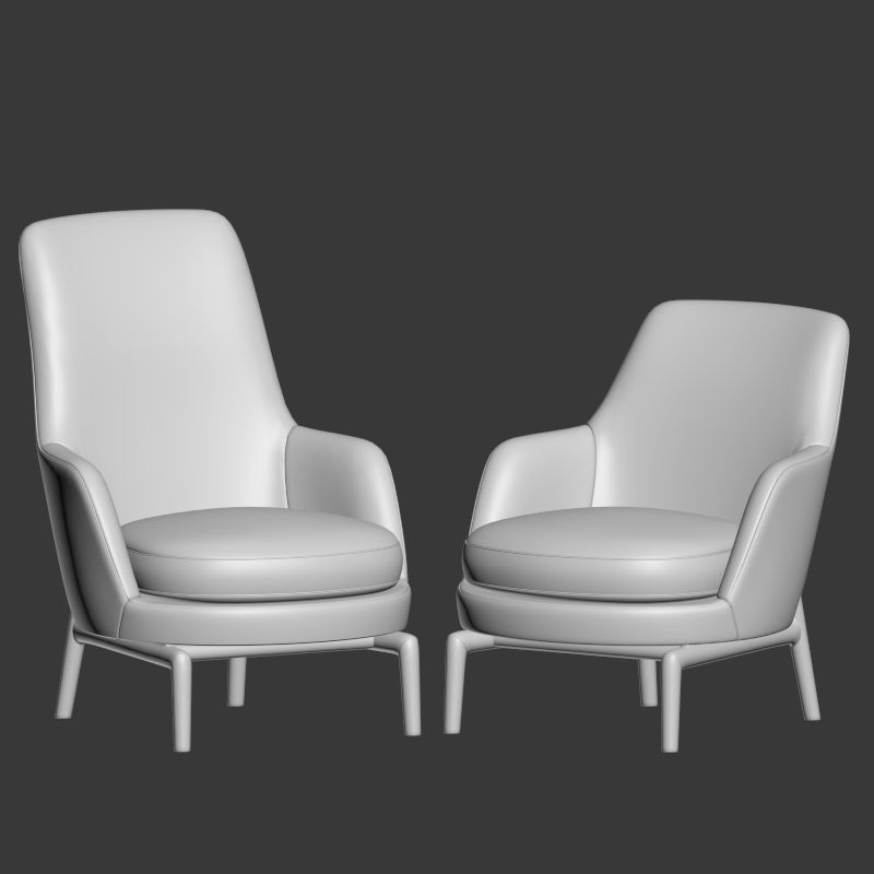 Leda Armchair Flexform Set 3D model_3
