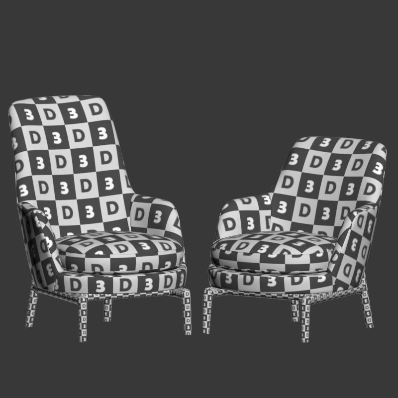 Leda Armchair Flexform Set 3D model_2