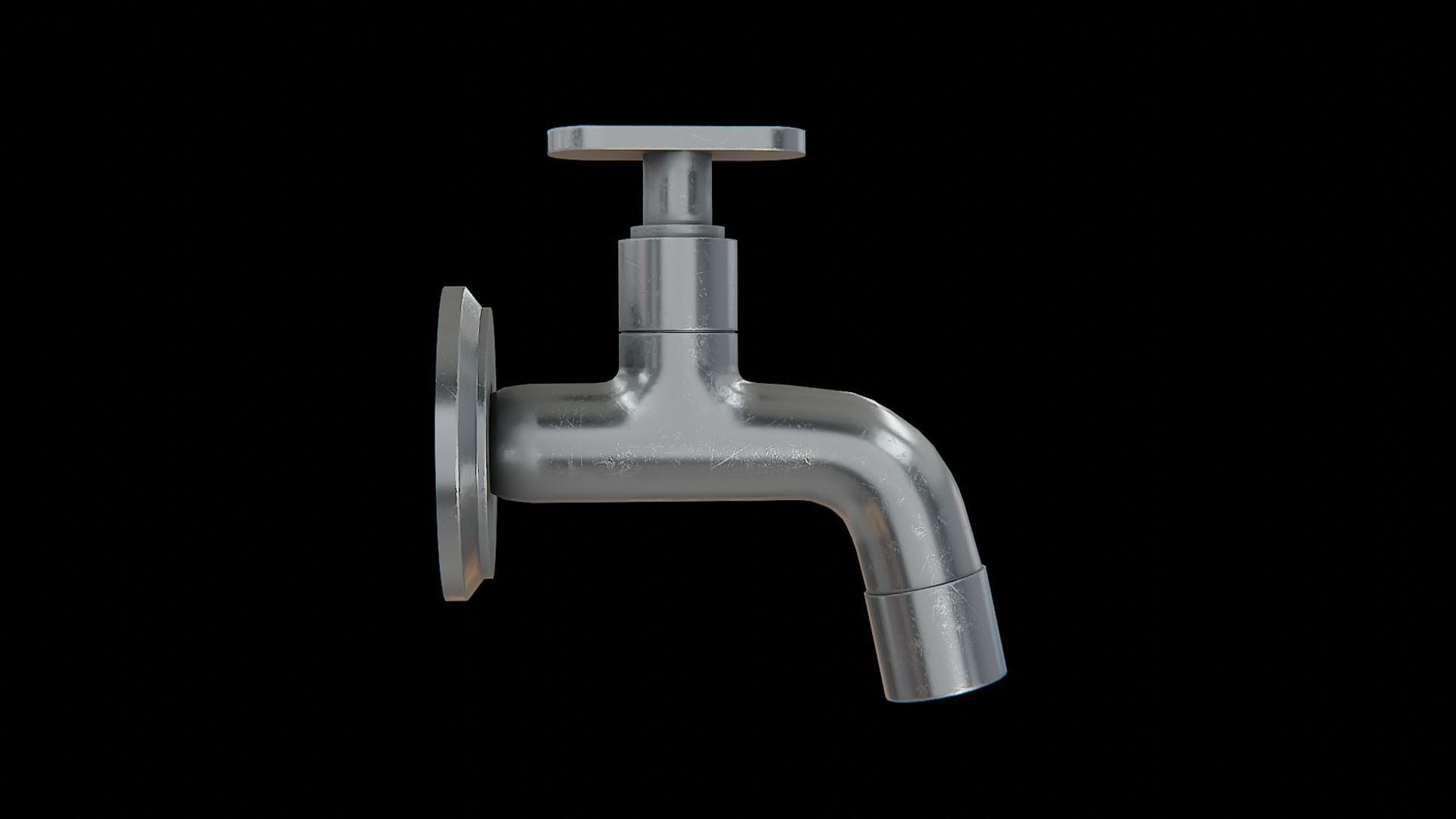 Compression Tap Low-poly 3D model_1
