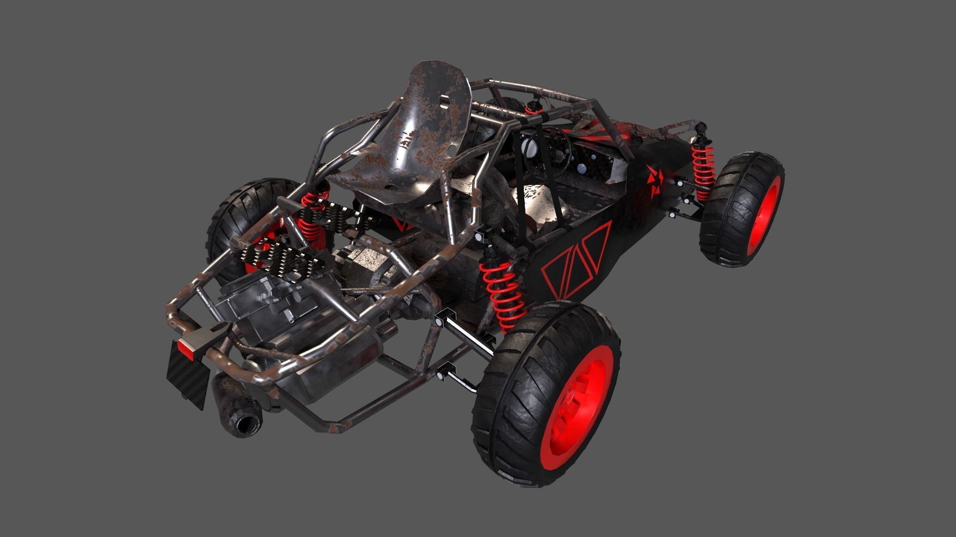 Buggy lowpoly dune Low-poly 3D model_1