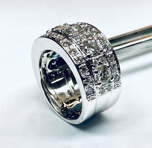 Women ring with gems   Diamond Engagement ring Vr07   3D print model