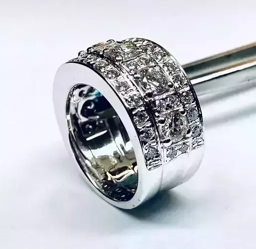 Women ring with gems Diamond Engagement ring Vr07 3D print model