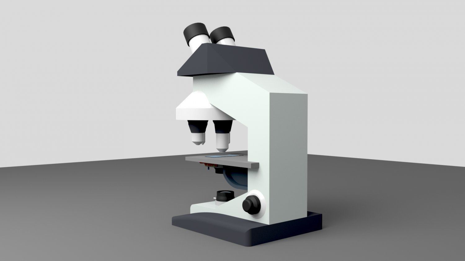 Compound Microscope Low-poly 3D model_6