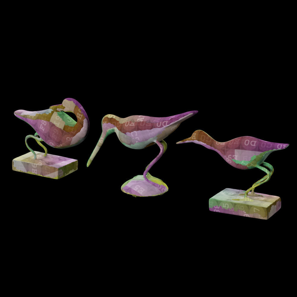 Asbury Seabird Flock Decor 3 Piece Fingurine Set 3D model_5