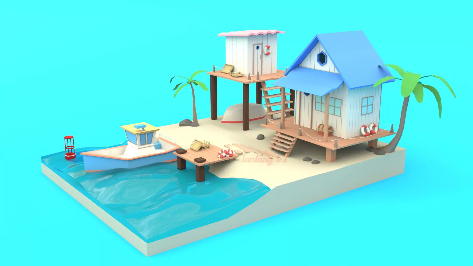  beach house 3D model_0