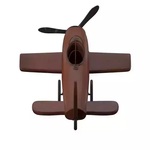 Styled Wood Metal Airplane Sculpture 3D model