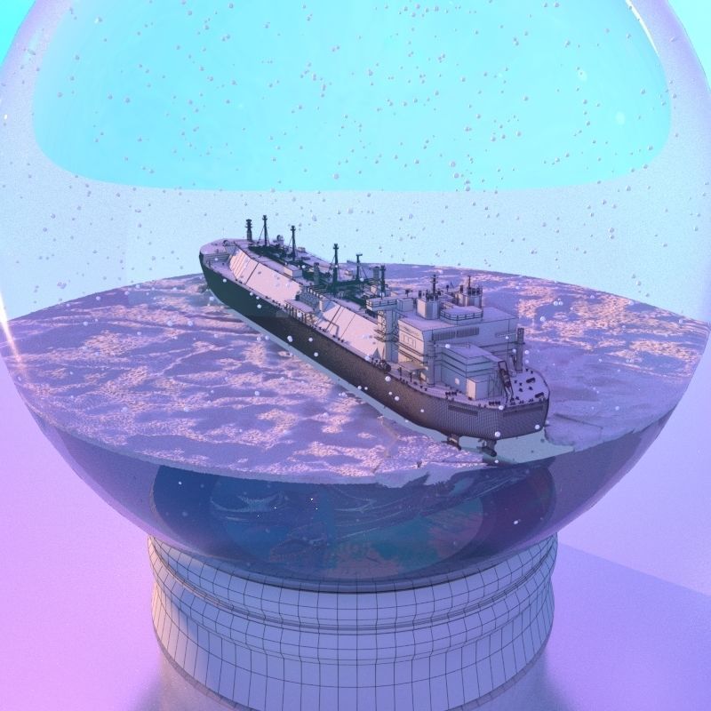 Snow globe with the Ship  3D model_6