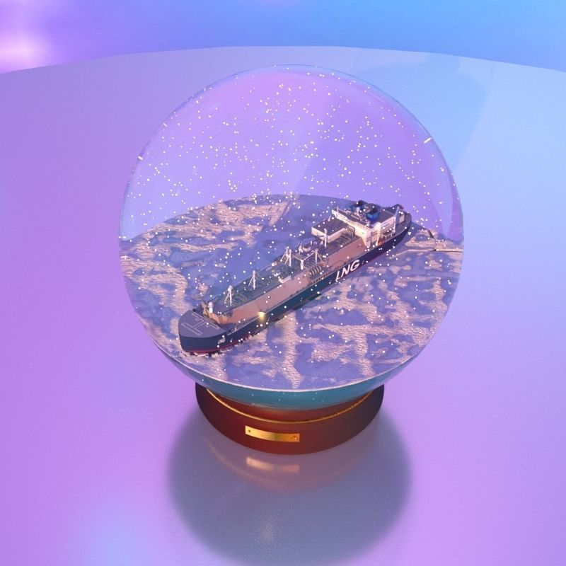 Snow globe with the Ship  3D model_2