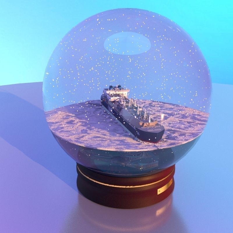Snow globe with the Ship  3D model_0