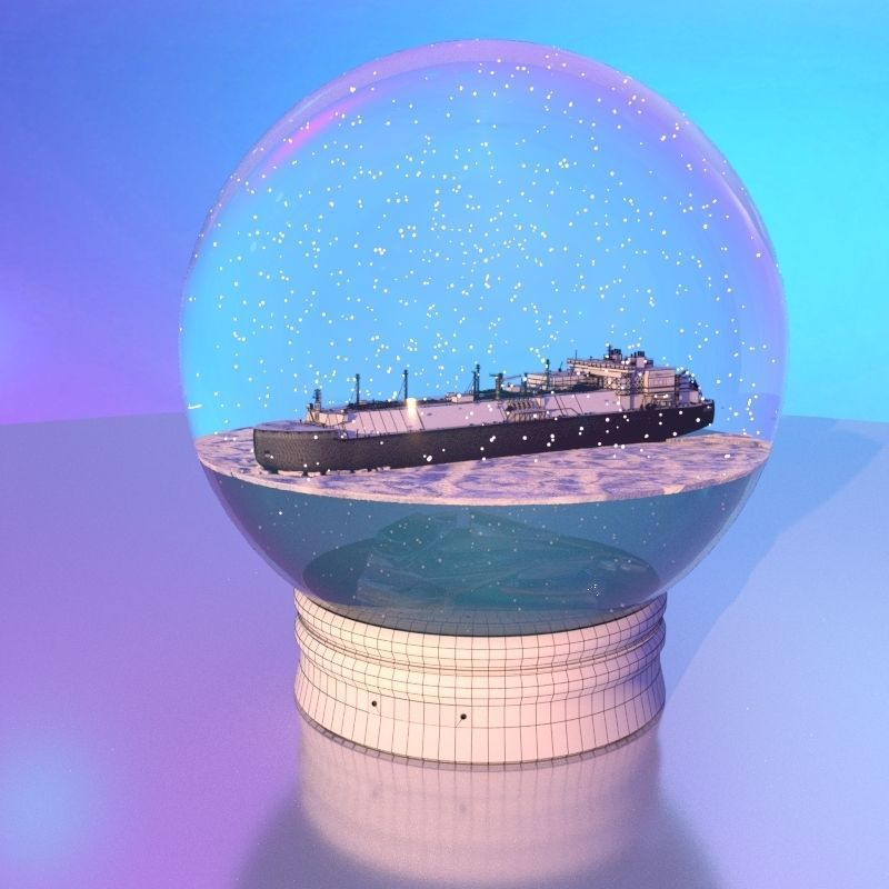 Snow globe with the Ship  3D model_4