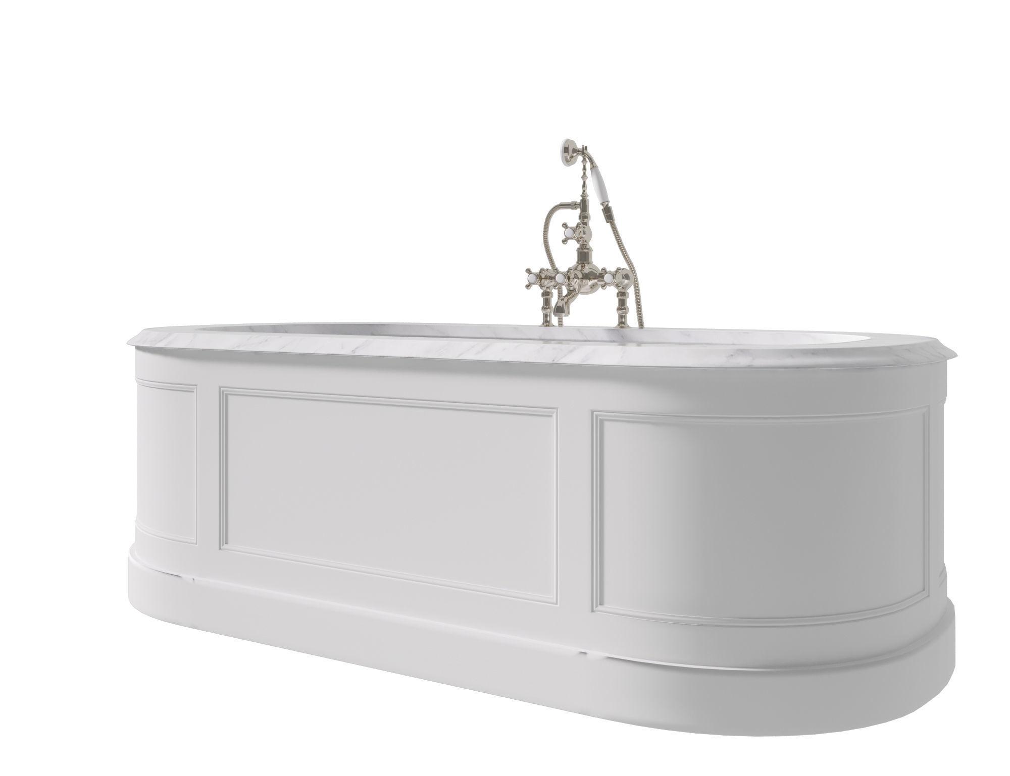 PORTMAN MARBLE TOP PAINTED BATH Free 3D model_1