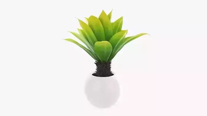 Potted palm decorative 01