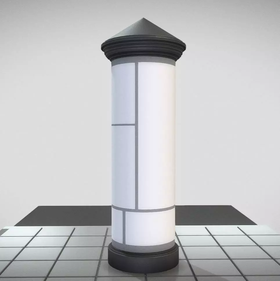 Classic Advertising Pillar 01 Low-poly 3D model_0