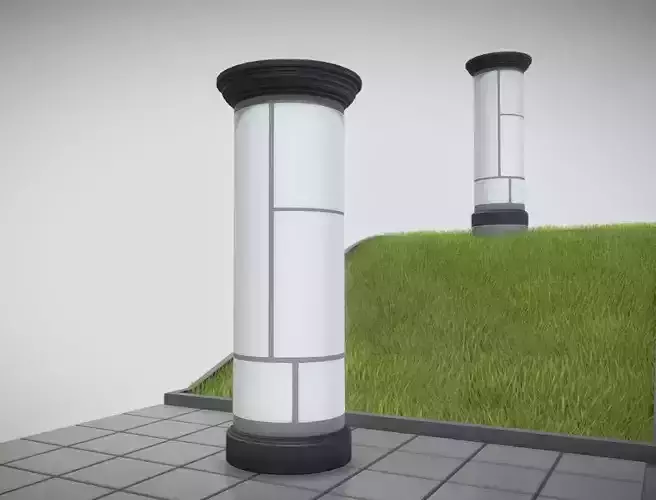 Classic Advertising Pillar 02 Low-poly 3D model