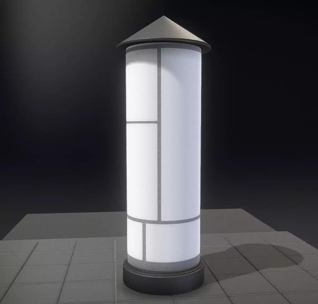 Classic Advertising Pillar 04 Low-poly 3D model_0