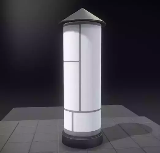 Classic Advertising Pillar 04 Low-poly 3D model
