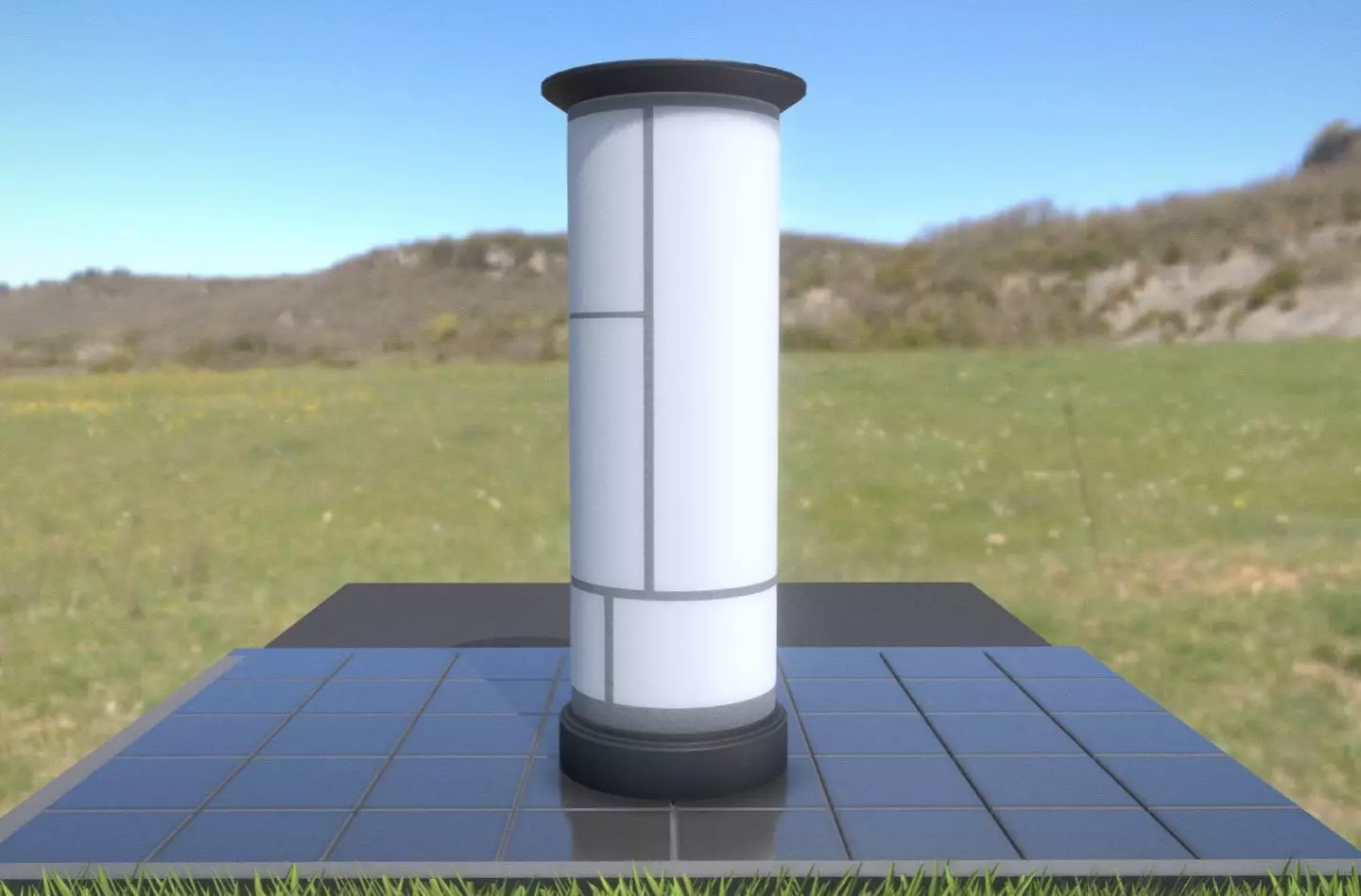 Classic Advertising Pillar 05 Low-poly 3D model_0