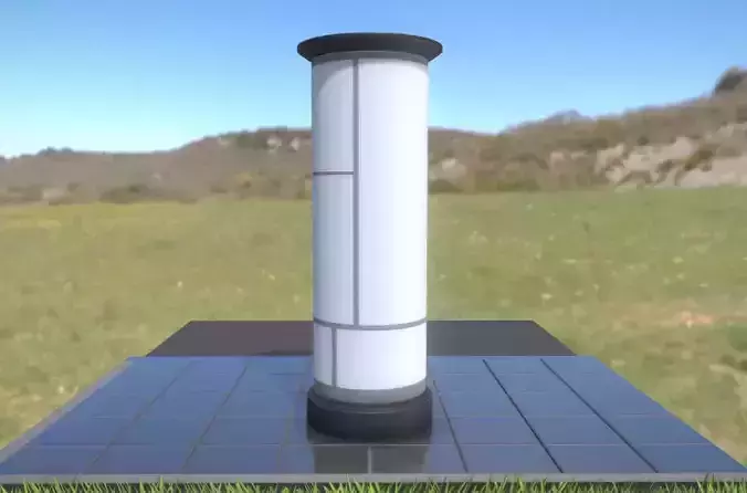 Classic Advertising Pillar 05 Low-poly 3D model