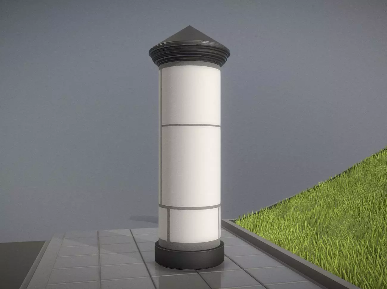 Classic Advertising Pillar 06 Low-poly 3D model_0