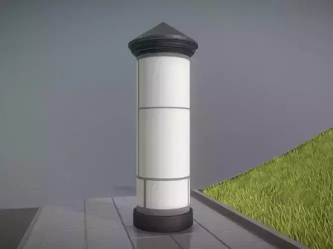 Classic Advertising Pillar 06 Low-poly 3D model