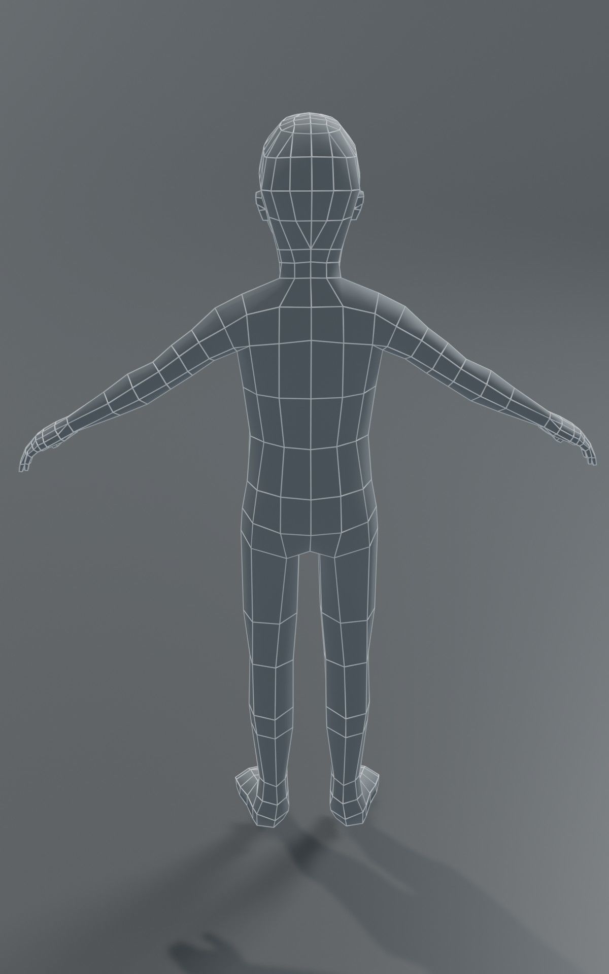 Boy Kid Body Base Mesh  3D Model 1000 Polygons Low-poly 3D model_16