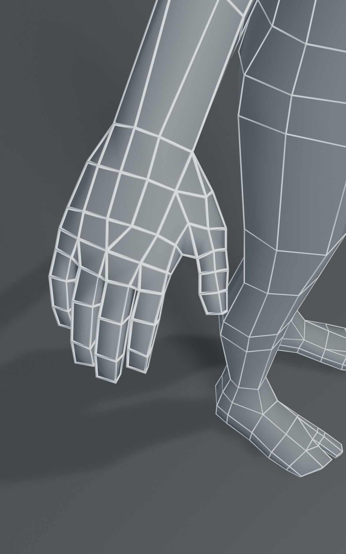 Boy Kid Body Base Mesh  3D Model 1000 Polygons Low-poly 3D model_3