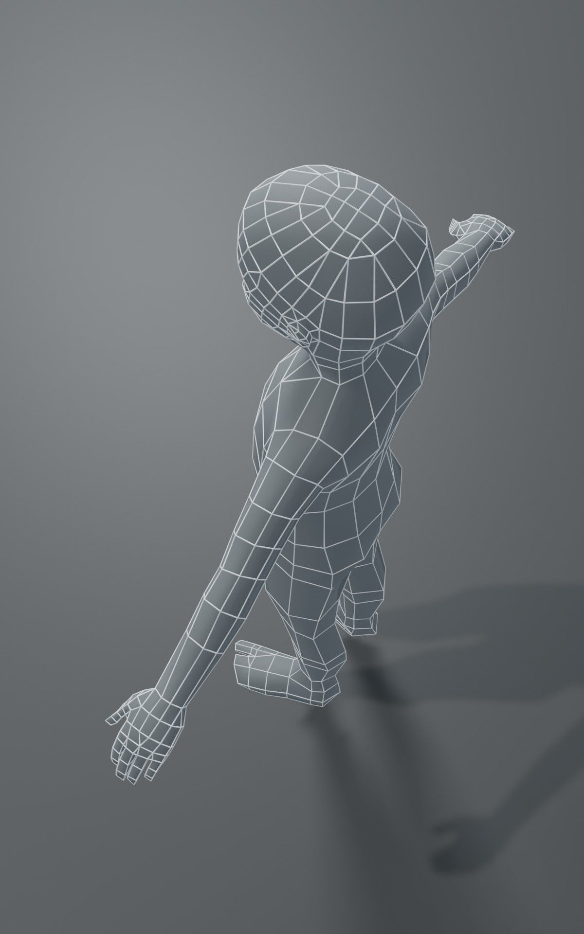 Boy Kid Body Base Mesh  3D Model 1000 Polygons Low-poly 3D model_6