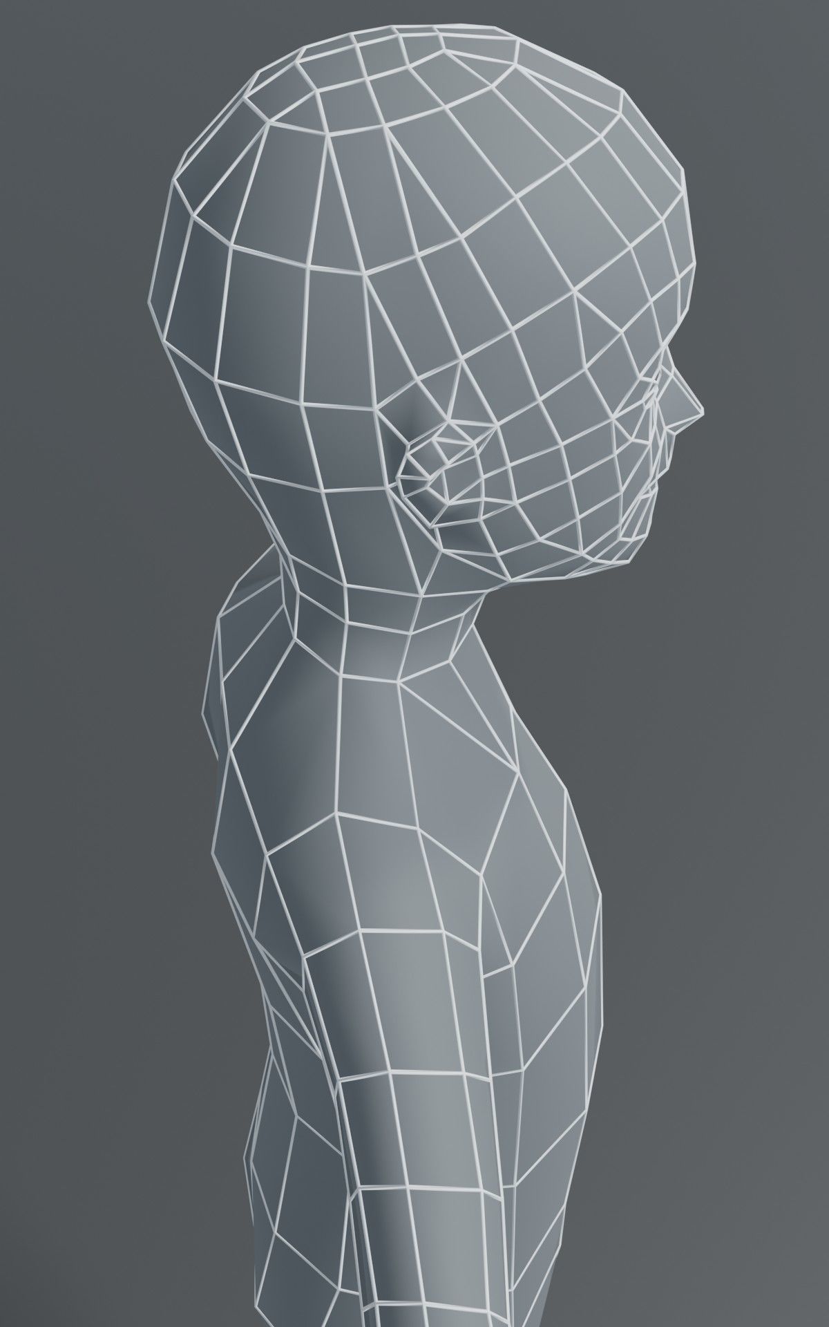 Boy Kid Body Base Mesh  3D Model 1000 Polygons Low-poly 3D model_19