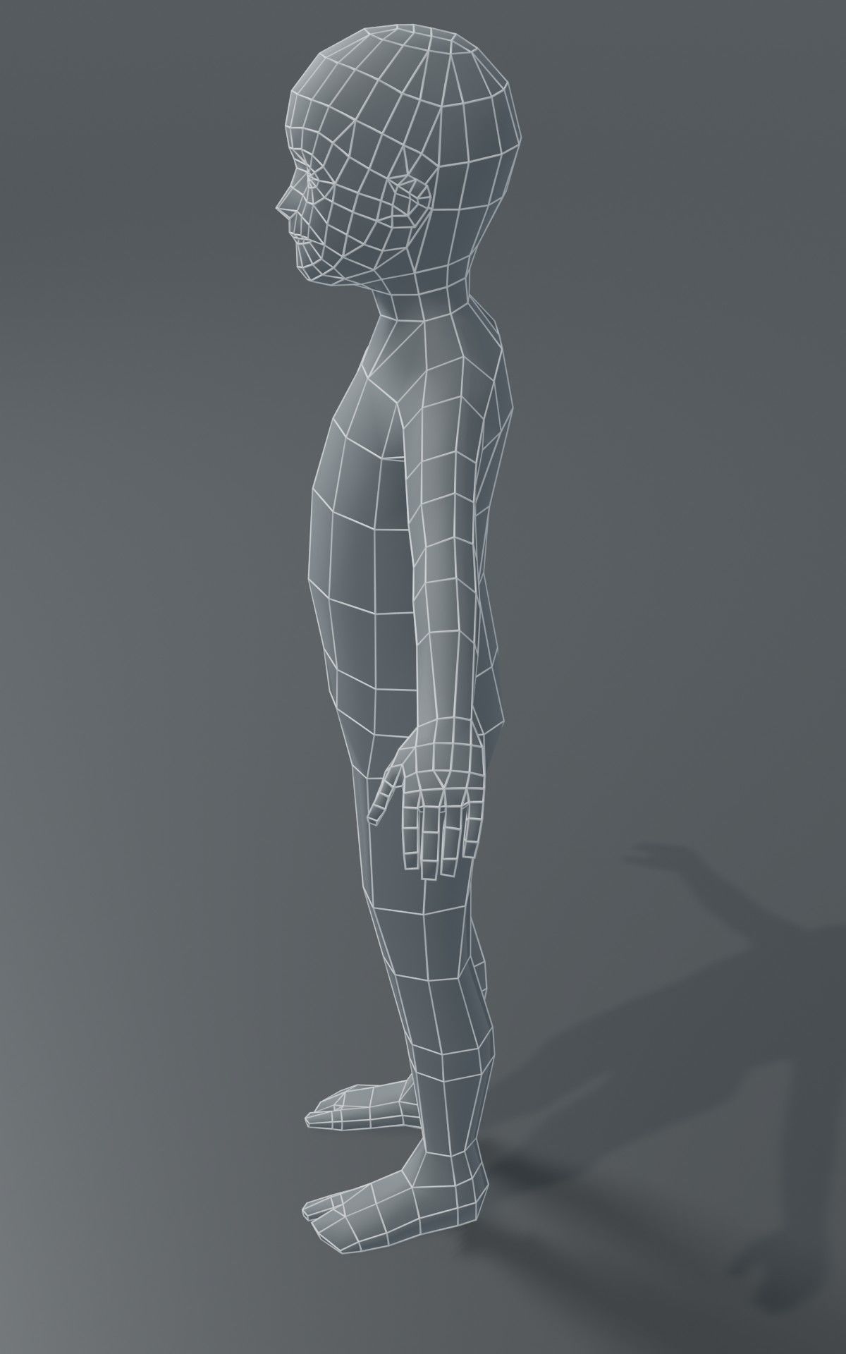 Boy Kid Body Base Mesh  3D Model 1000 Polygons Low-poly 3D model_17
