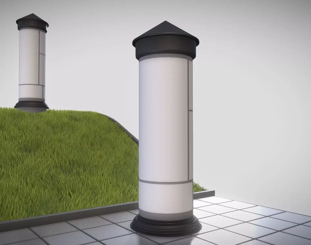 Classic Advertising Pillar 09 Low-poly 3D model_0