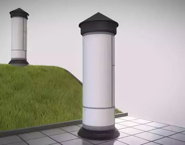 Classic Advertising Pillar 09 Low-poly 3D model
