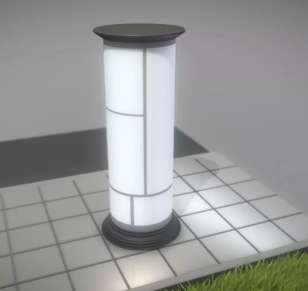 Classic Advertising Pillar 10 Low-poly 3D model_0