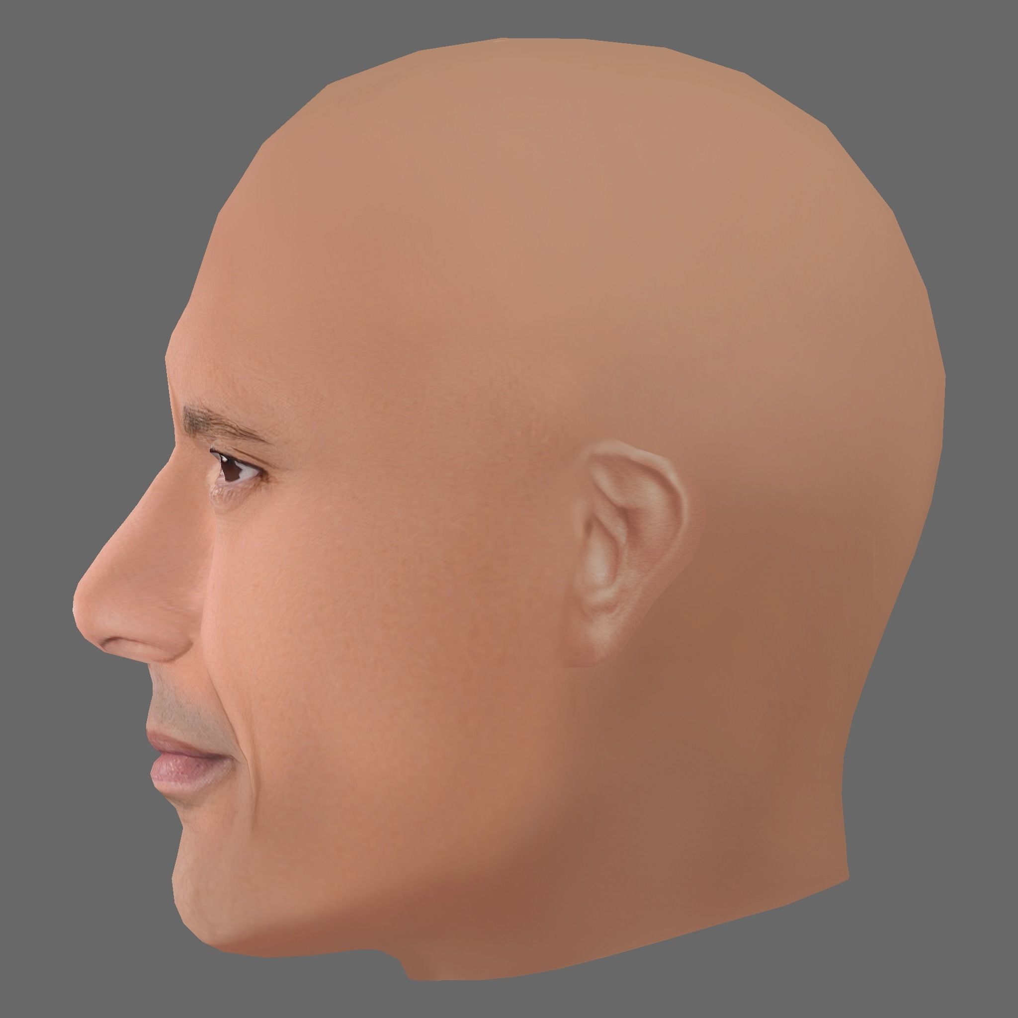 Dwayne Johnson - Lowpoly head for game Low-poly 3D model_2