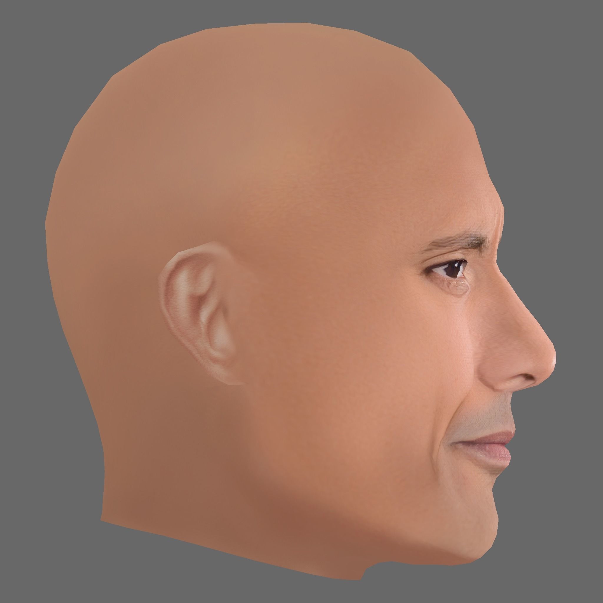 Dwayne Johnson - Lowpoly head for game Low-poly 3D model_5