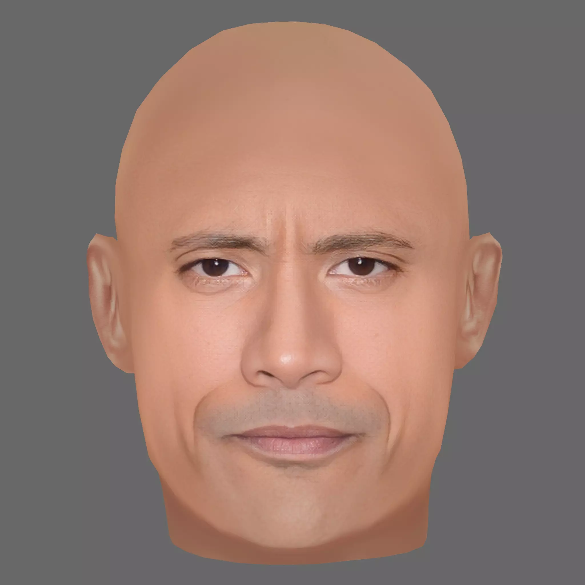 Dwayne Johnson - Lowpoly head for game Low-poly 3D model_0