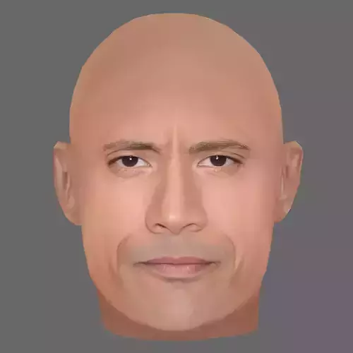 Dwayne Johnson - Lowpoly head for game