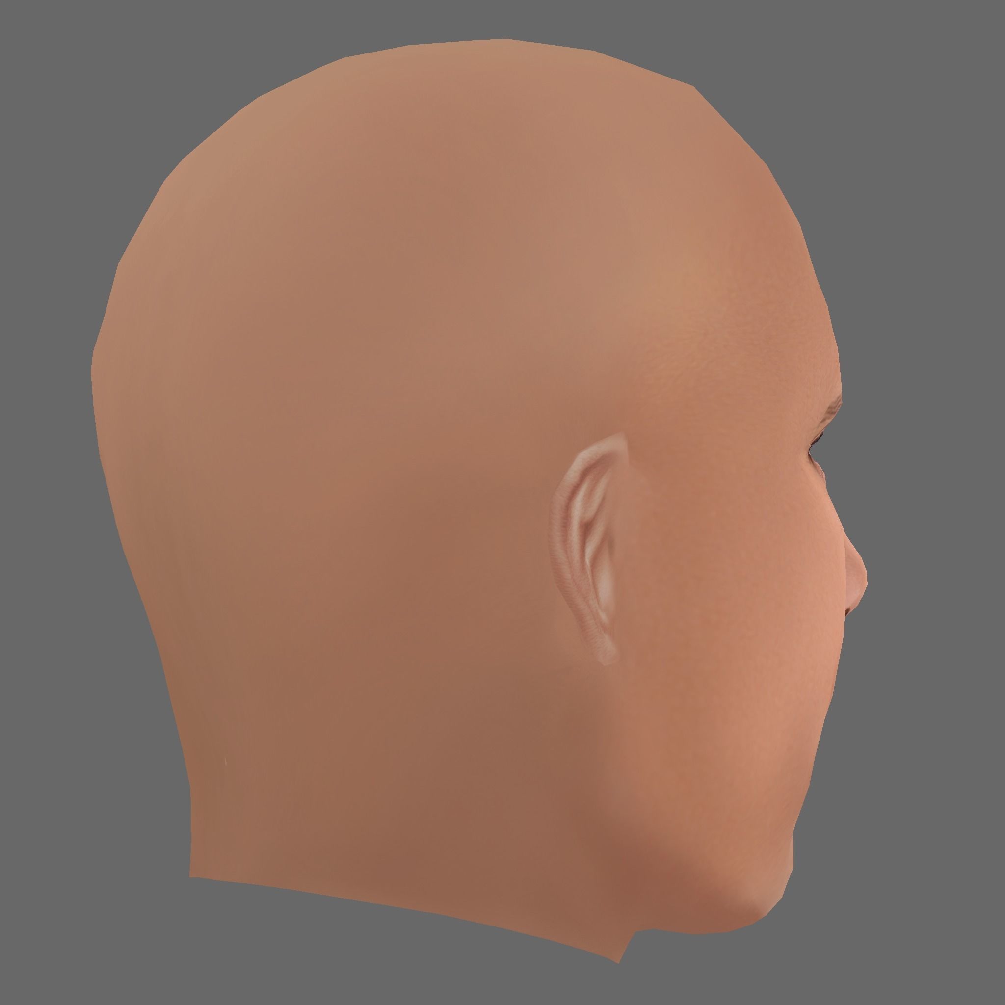 Dwayne Johnson - Lowpoly head for game Low-poly 3D model_4