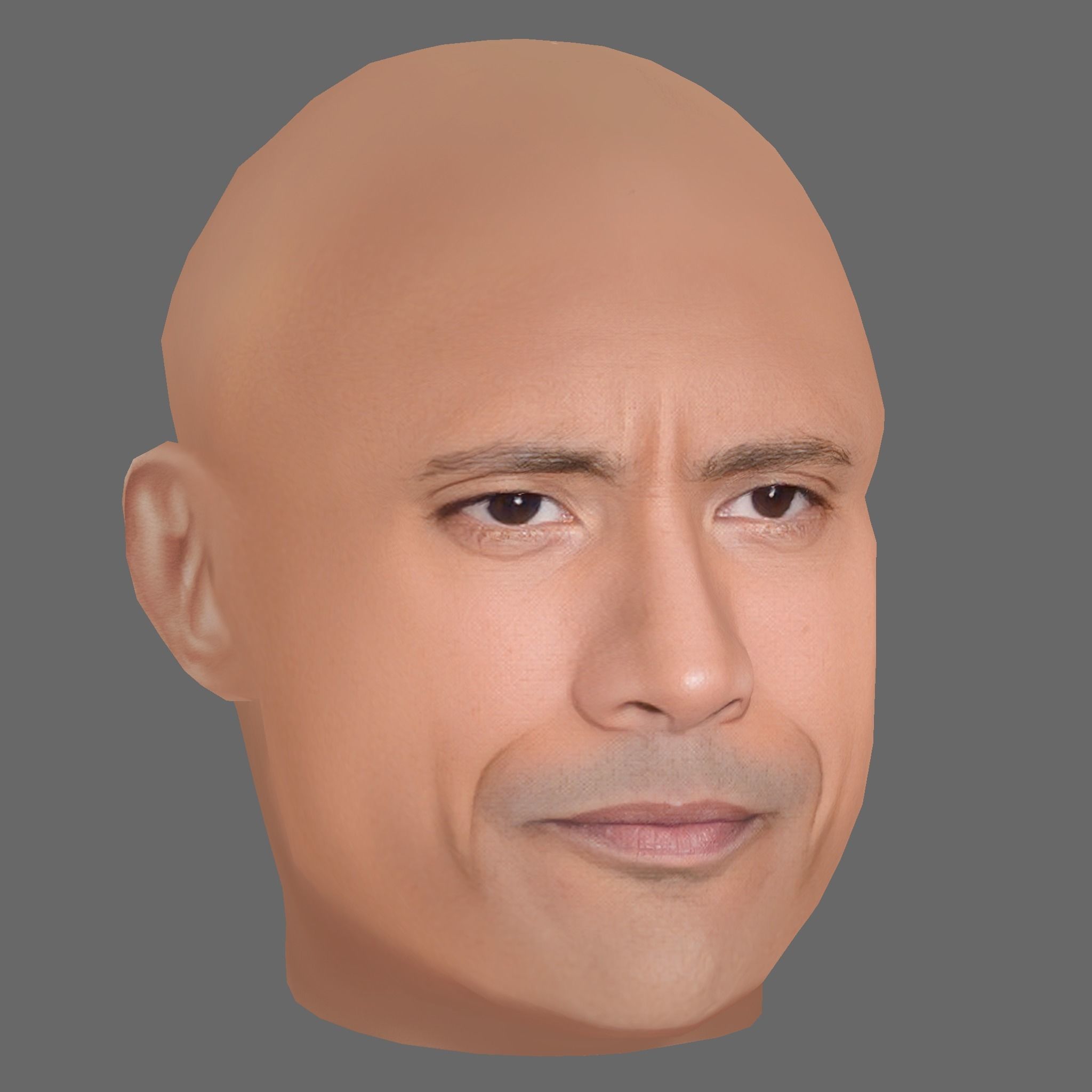 Dwayne Johnson - Lowpoly head for game Low-poly 3D model_6