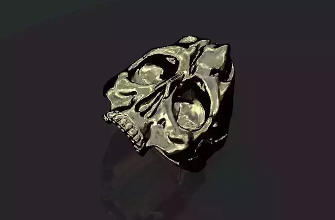 ring skull head gold 